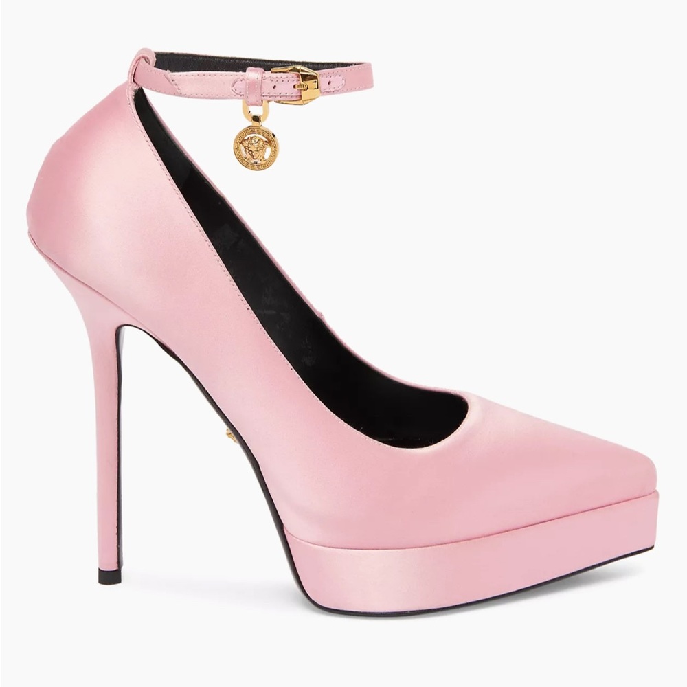 Versace Pink Heels with Gold Accent
